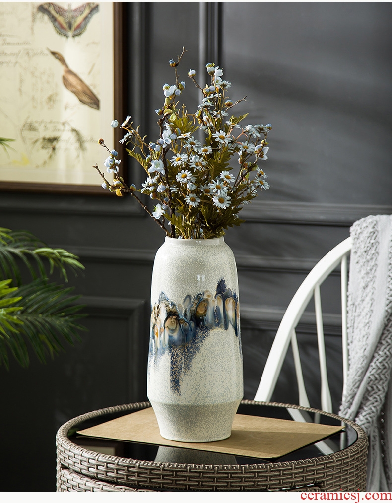 Vase furnishing articles creative living room table contracted style home decoration ceramic flower arranging dried flowers be born floret
