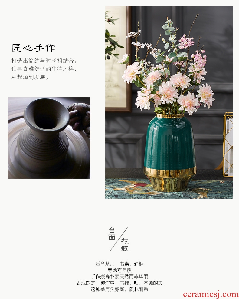 Ceramic vase continental dry flower arranging flowers is contracted and contemporary sitting room TV ark furnishing articles home wine porch is decorated