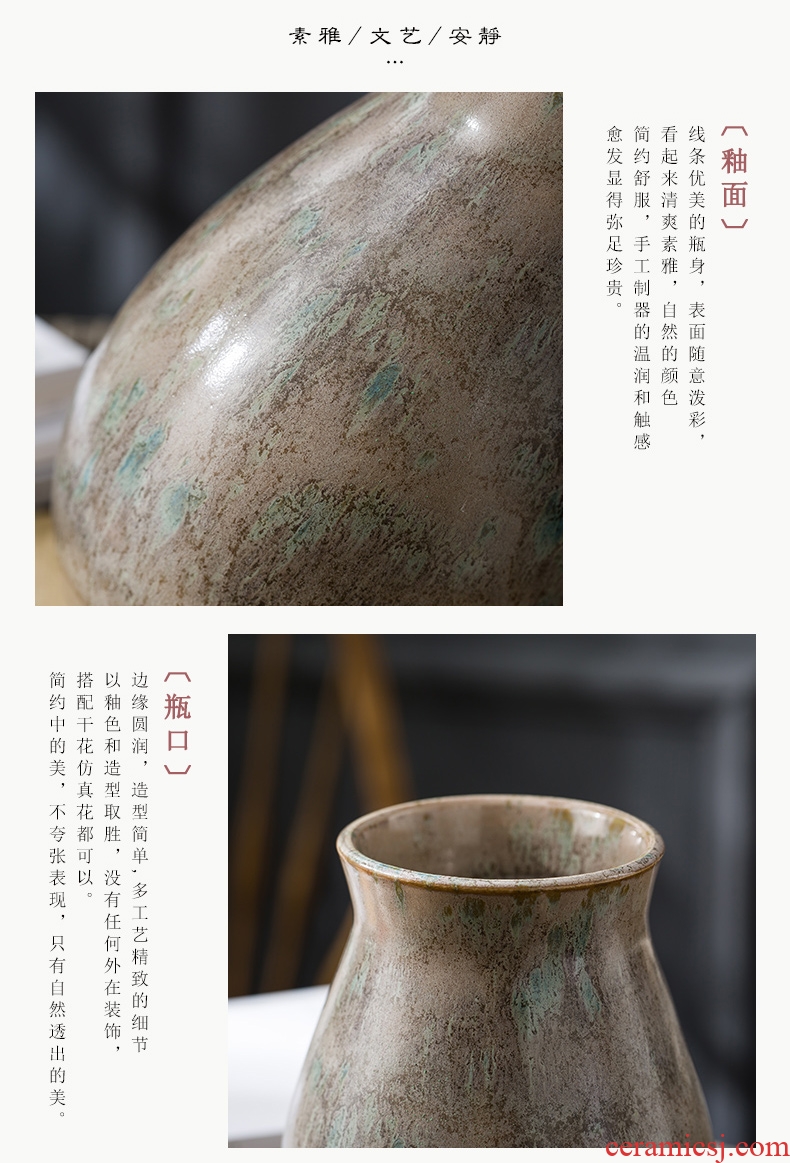 Jingdezhen ceramic dry flower vase sitting room TV wine porch creative household adornment style restoring ancient ways furnishing articles