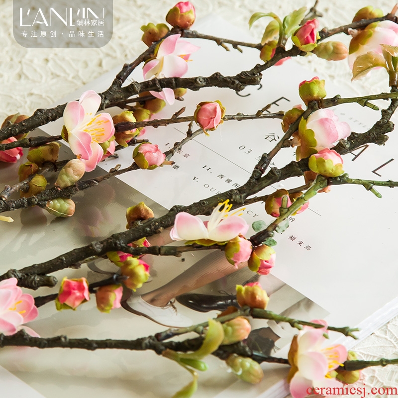 Simulation flowers false false branches of the little sitting room of prunus persica decoration flower art flower arranging dried flowers home decoration ceramic furnishing articles