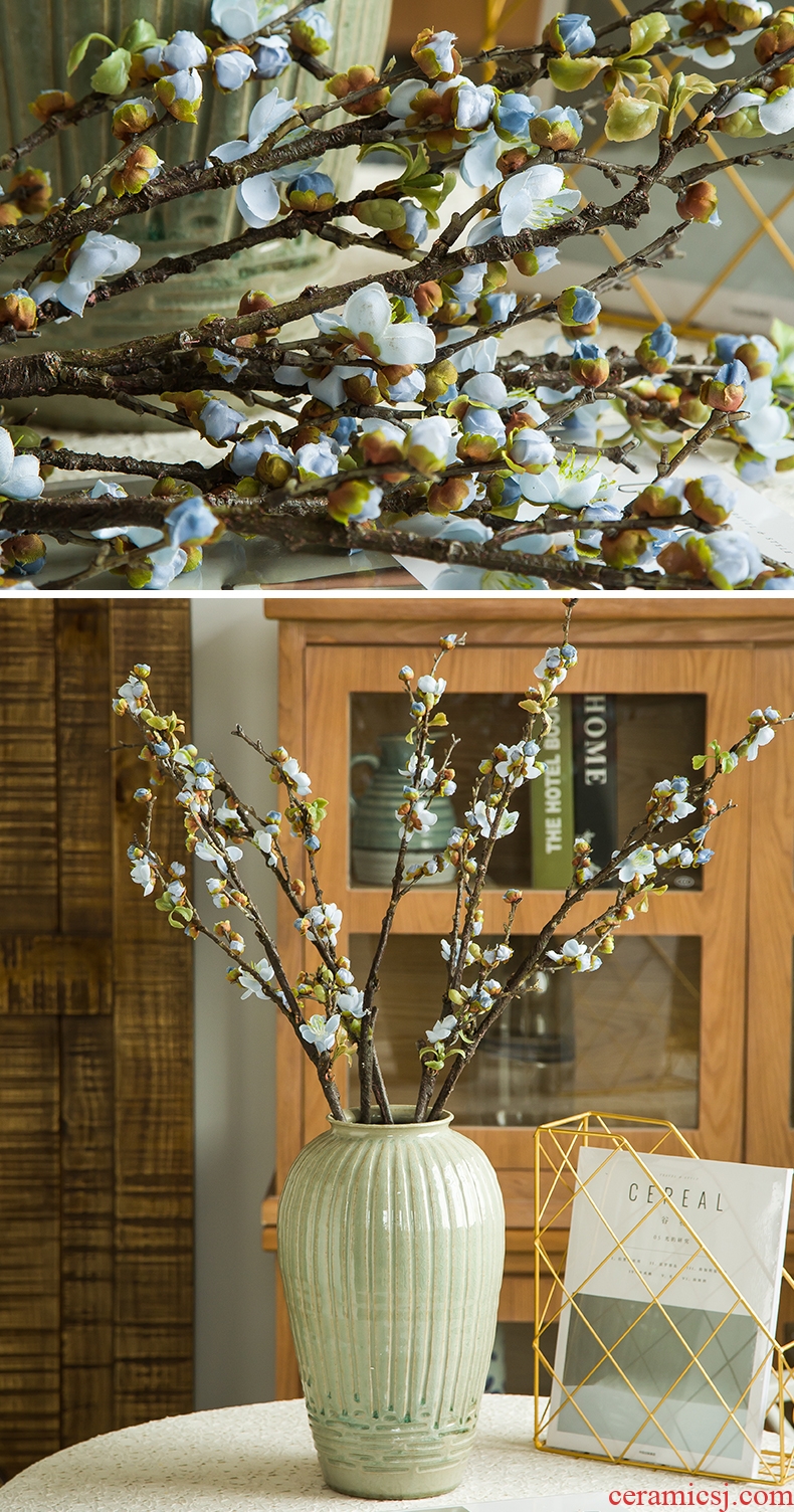 Simulation flowers false false branches of the little sitting room of prunus persica decoration flower art flower arranging dried flowers home decoration ceramic furnishing articles