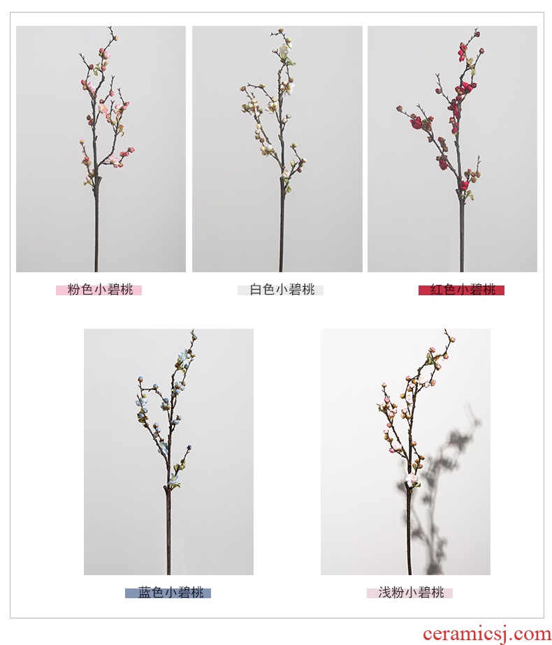 Simulation flowers false false branches of the little sitting room of prunus persica decoration flower art flower arranging dried flowers home decoration ceramic furnishing articles