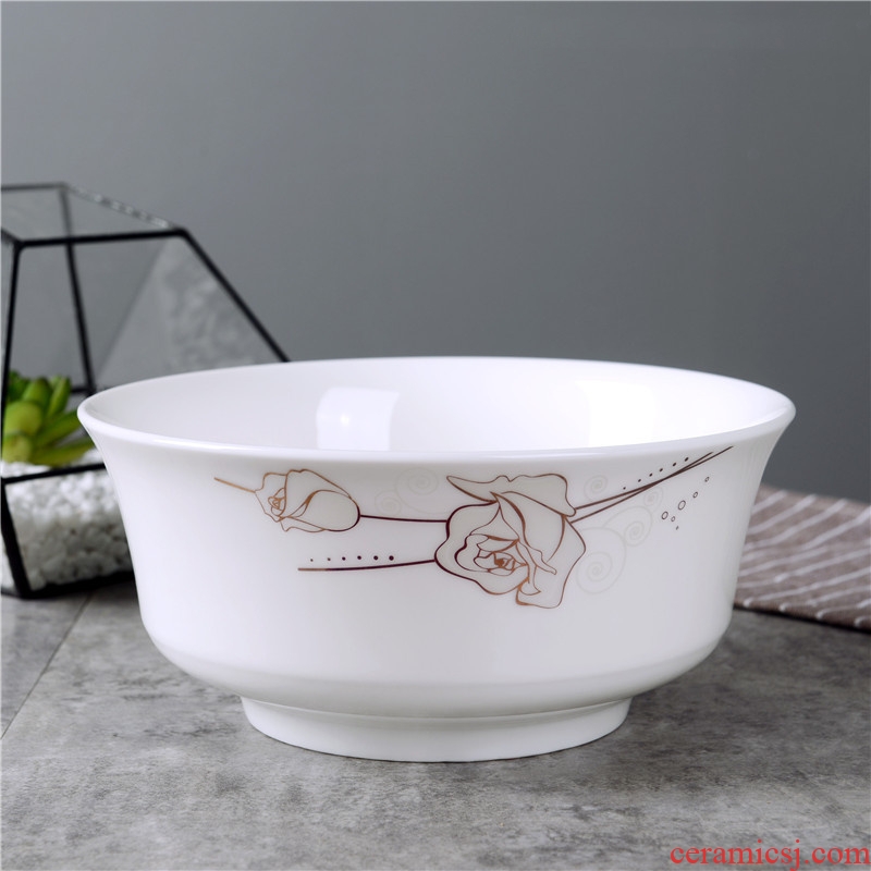 Jingdezhen ceramic tableware creative contracted household 8 inches saucepan bubble rainbow noodle bowl large bowl of soup bowl dish bowl of soup bowl