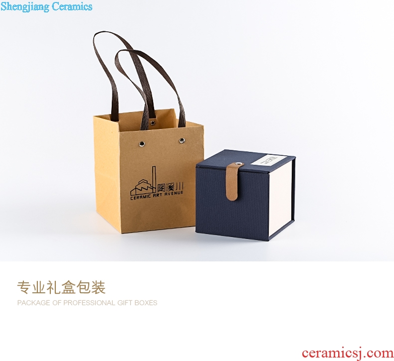 TaoXiChuan jingdezhen elegant packing single cup JinHe master sample tea cup masters cup simple gift bag
