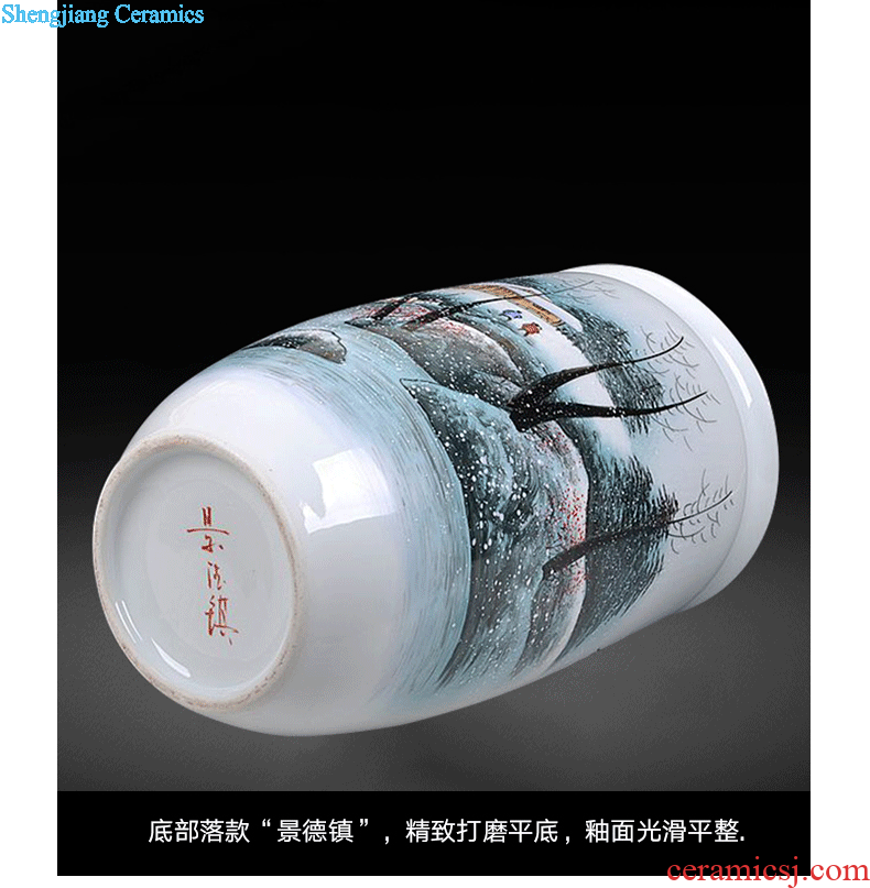 Modern fashion hand-painted jingdezhen ceramics powder enamel vase sitting room decoration home decoration arts and crafts