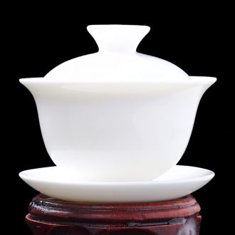 Leopard lam suet jade pure manual only three tureen tea bowl was a single large jingdezhen domestic Japanese cups