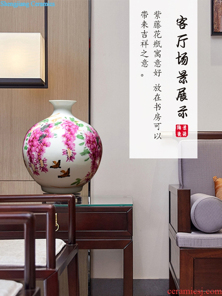 Jingdezhen ceramics vase hand-painted ceramic powder enamel celebrity celestial bottle vase modern fashionable sitting room furnishing articles