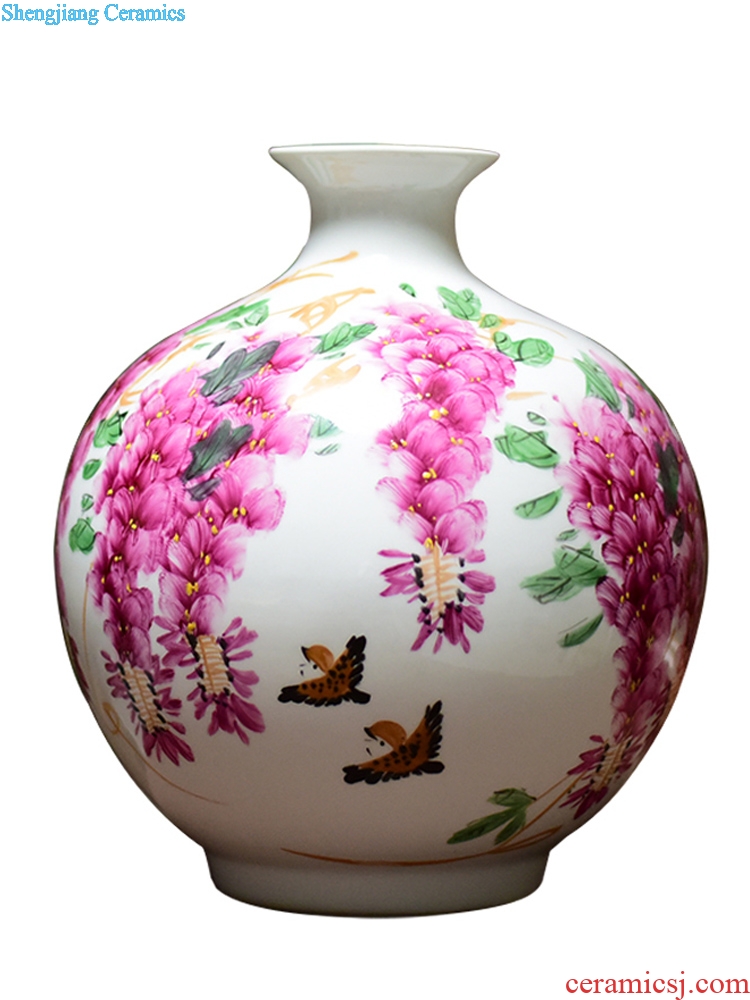 Jingdezhen ceramics vase hand-painted ceramic powder enamel celebrity celestial bottle vase modern fashionable sitting room furnishing articles