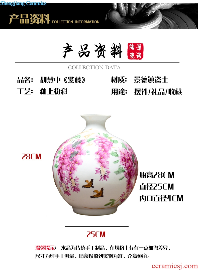 Jingdezhen ceramics vase hand-painted ceramic powder enamel celebrity celestial bottle vase modern fashionable sitting room furnishing articles