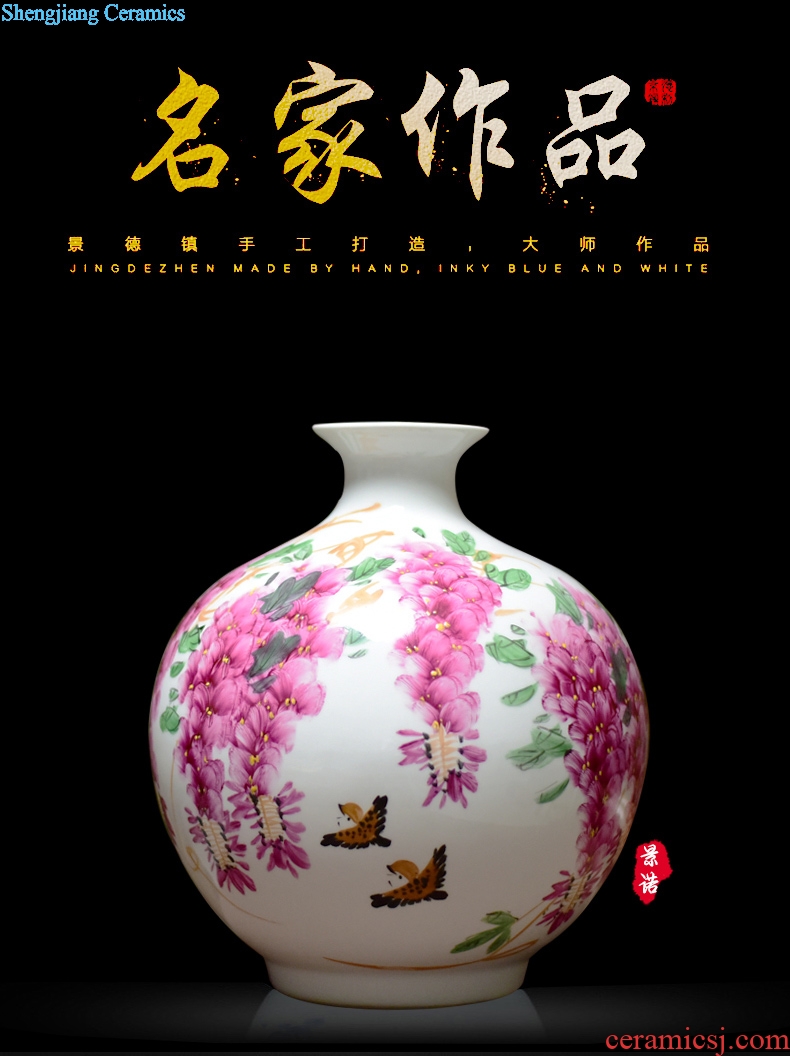 Jingdezhen ceramics vase hand-painted ceramic powder enamel celebrity celestial bottle vase modern fashionable sitting room furnishing articles