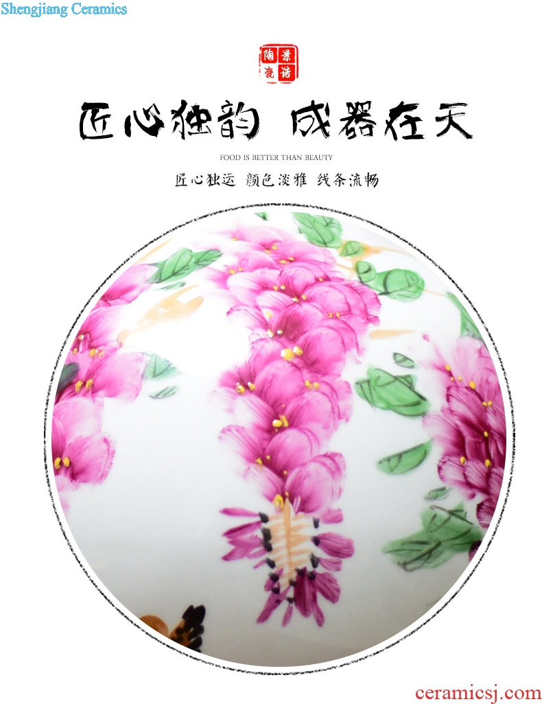 Jingdezhen ceramics vase hand-painted ceramic powder enamel celebrity celestial bottle vase modern fashionable sitting room furnishing articles