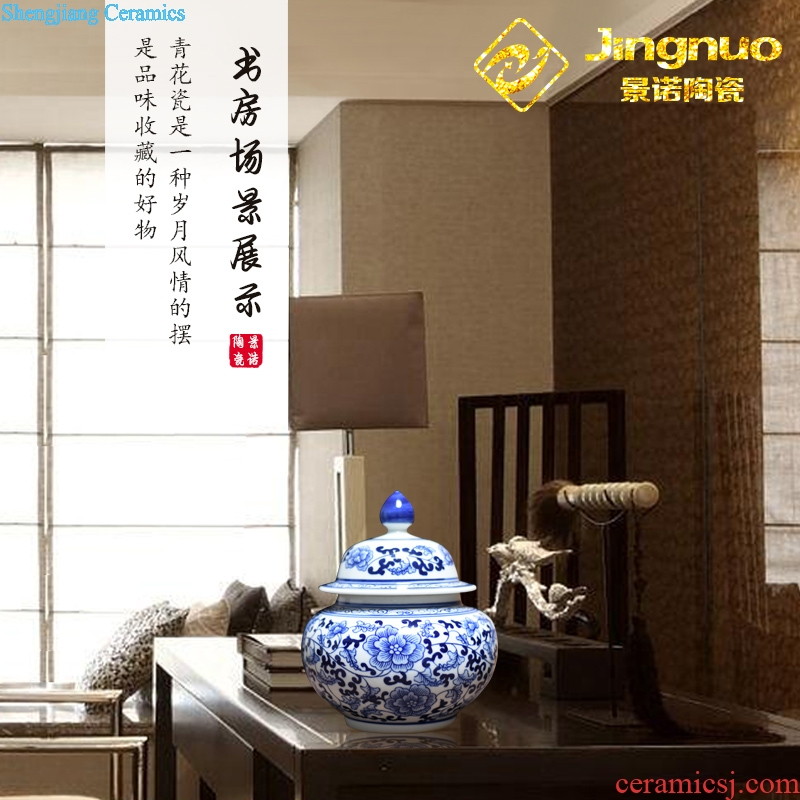 Jingdezhen ceramics vase general antique blue and white porcelain jar storage tank contemporary household adornment furnishing articles process