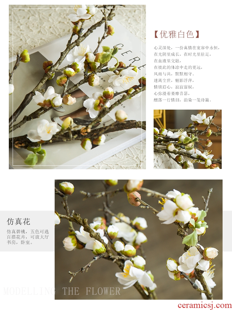 Simulation flowers false false branches of the little sitting room of prunus persica decoration flower art flower arranging dried flowers home decoration ceramic furnishing articles