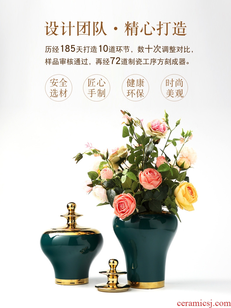 New Chinese style ceramic vase place to live in the living room TV cabinet flower arranging creative decoration is contemporary and contracted soft decoration