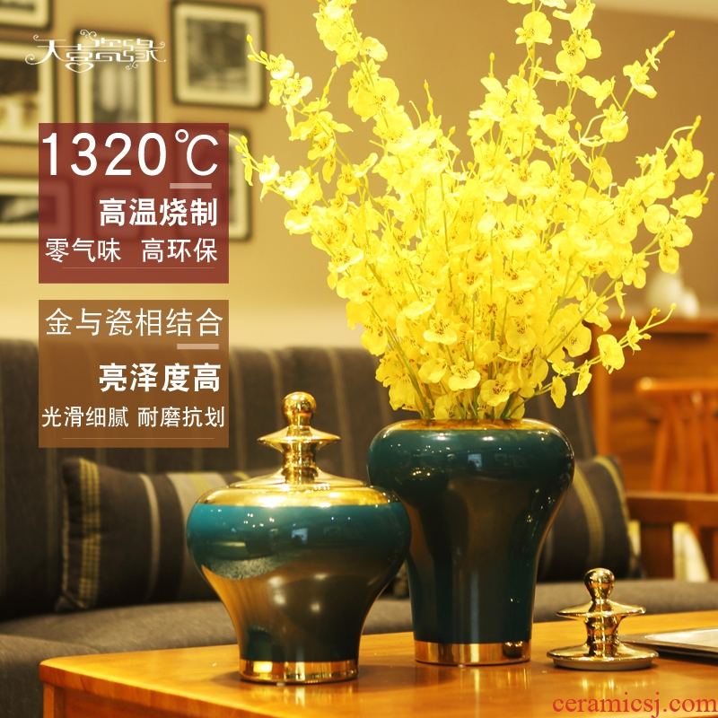 New Chinese style ceramic vase place to live in the living room TV cabinet flower arranging creative decoration is contemporary and contracted soft decoration