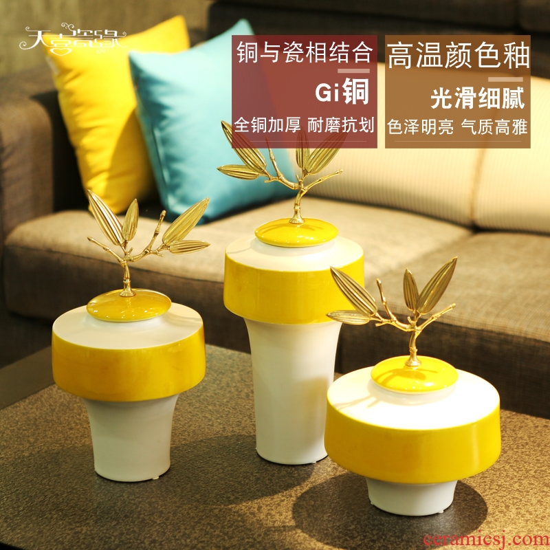 New Chinese jingdezhen ceramic vase furnishing articles contemporary sitting room hotel show desktop decoration home decoration