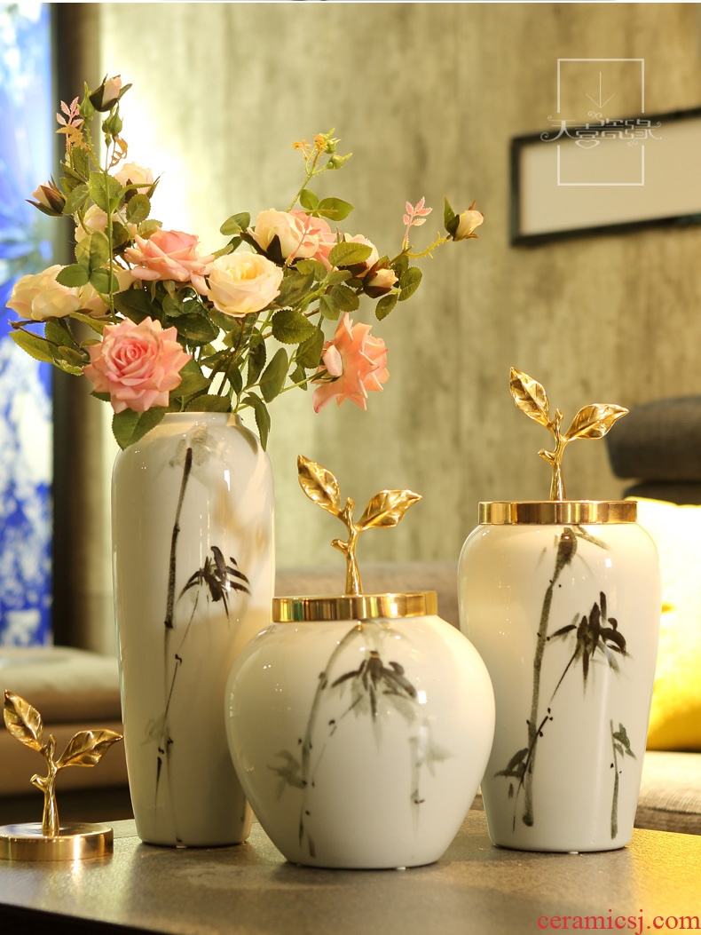 Creative jingdezhen ceramic vases, flower arranging is American sitting room porch ark dried flowers soft adornment household furnishing articles