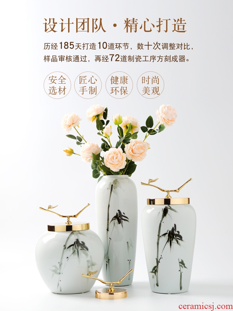 Creative jingdezhen ceramic vases, flower arranging is American sitting room porch ark dried flowers soft adornment household furnishing articles