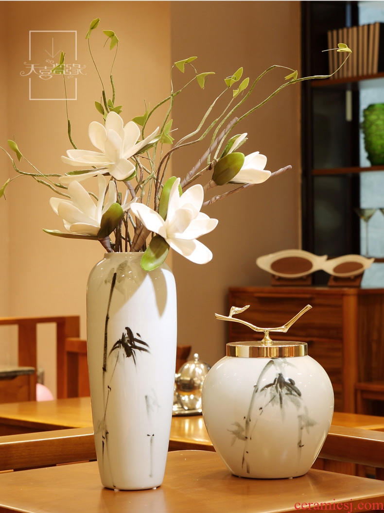 Creative jingdezhen ceramic vases, flower arranging is American sitting room porch ark dried flowers soft adornment household furnishing articles