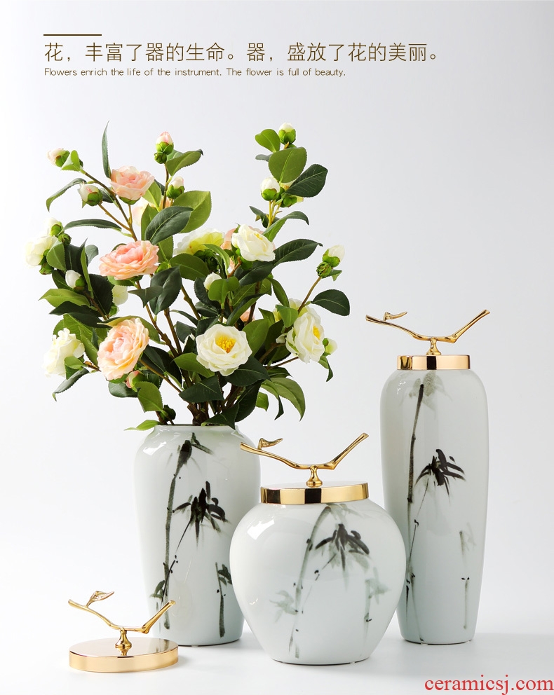 Creative jingdezhen ceramic vases, flower arranging is American sitting room porch ark dried flowers soft adornment household furnishing articles