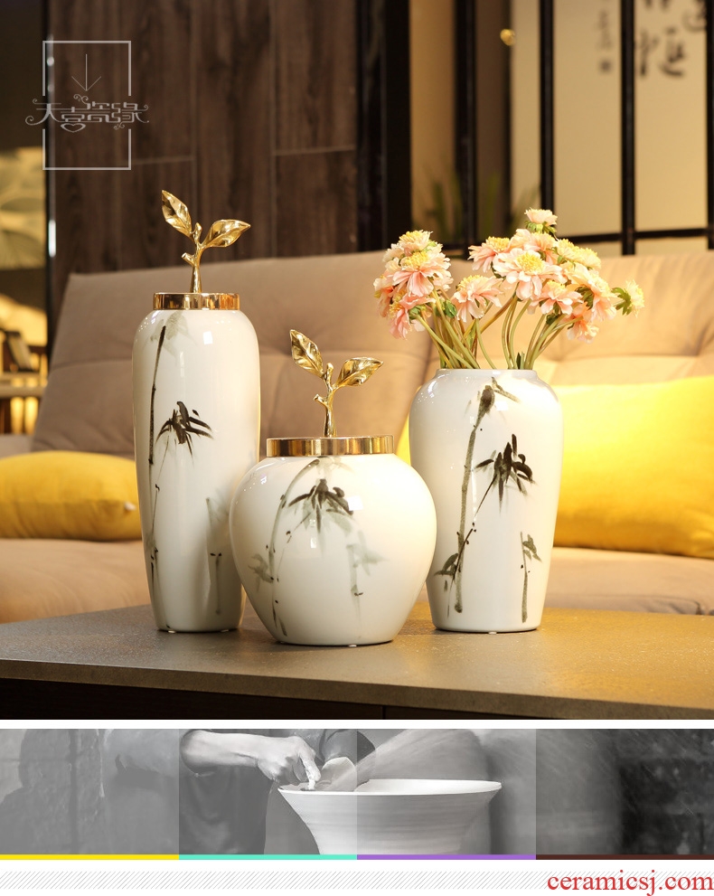 Creative jingdezhen ceramic vases, flower arranging is American sitting room porch ark dried flowers soft adornment household furnishing articles