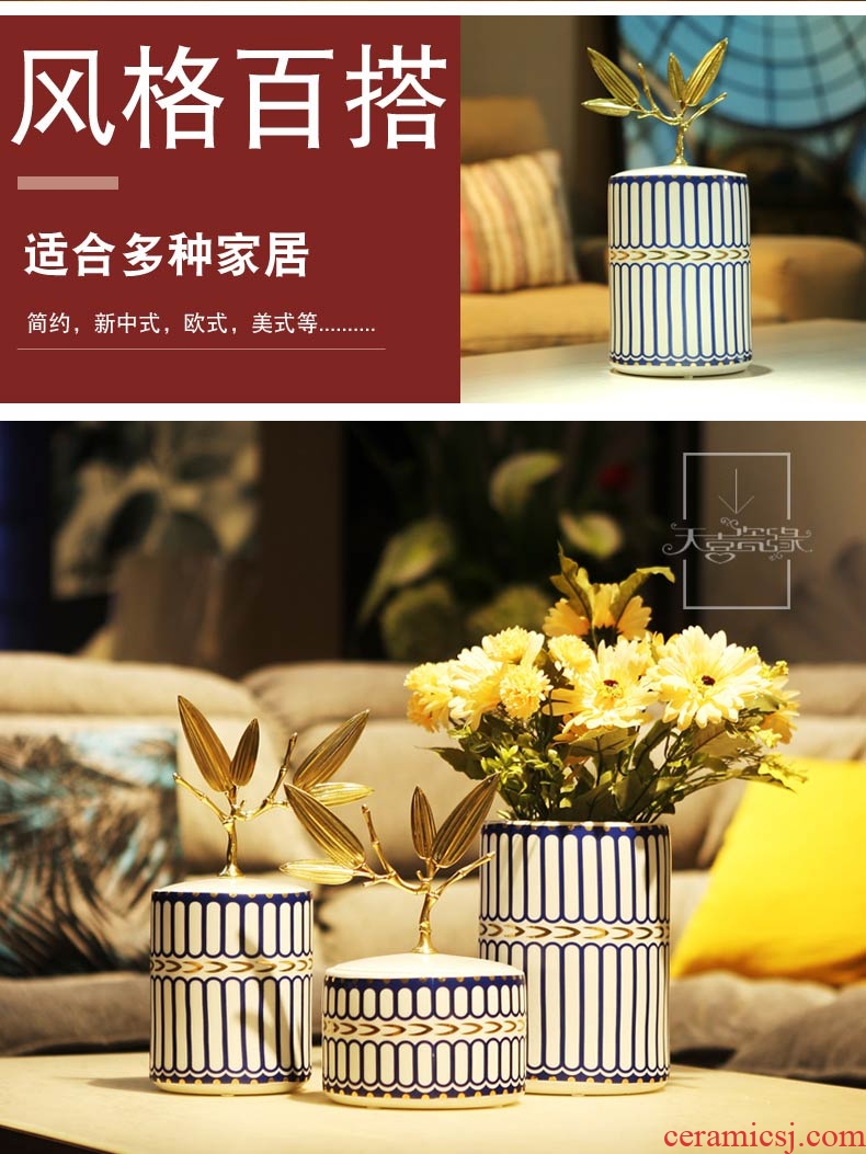 Jingdezhen creative home furnishing articles modern American TV sitting room porch ark hotel decoration new Chinese arts and crafts