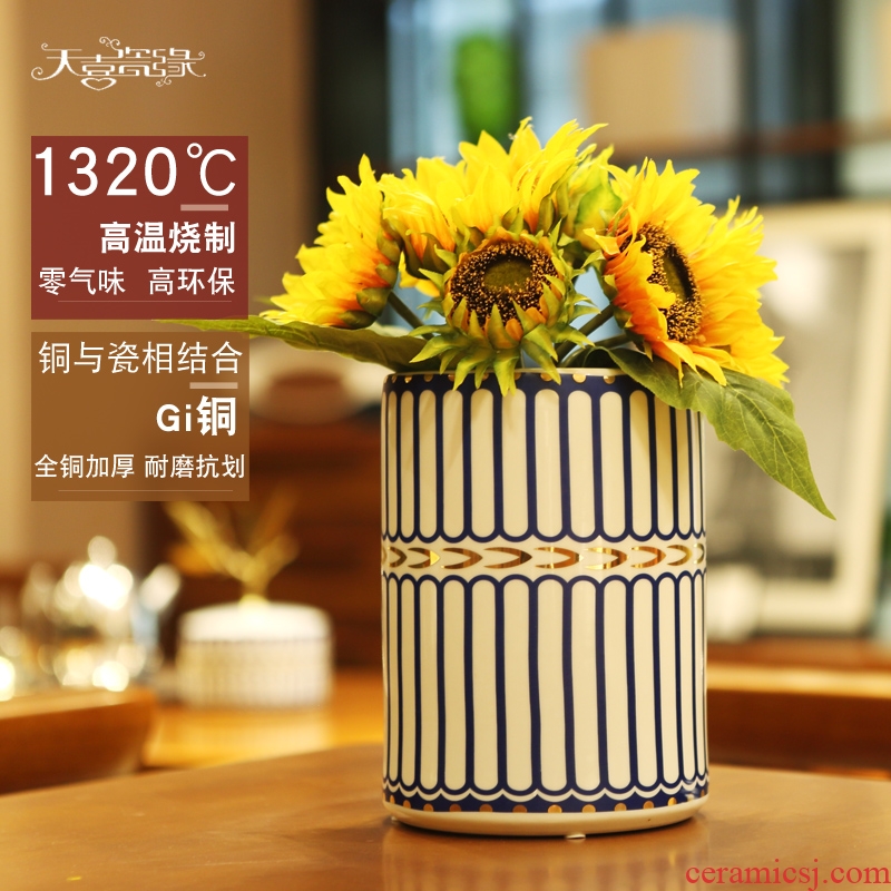 Jingdezhen creative home furnishing articles modern American TV sitting room porch ark hotel decoration new Chinese arts and crafts