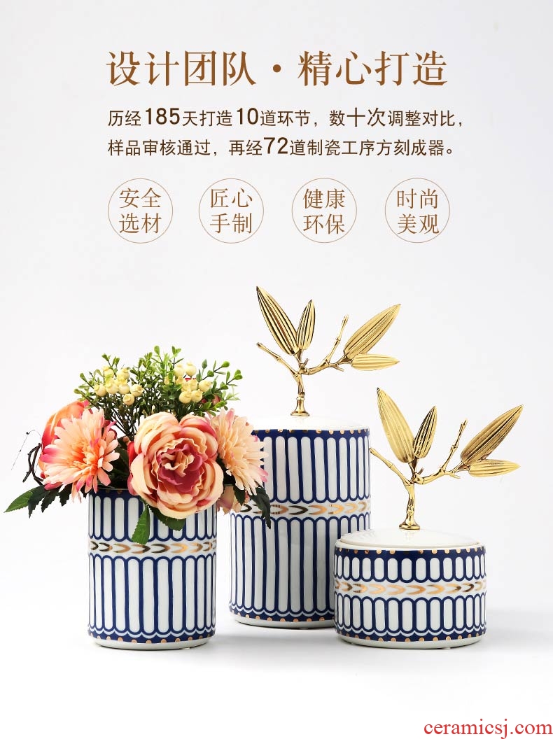 Jingdezhen creative home furnishing articles modern American TV sitting room porch ark hotel decoration new Chinese arts and crafts