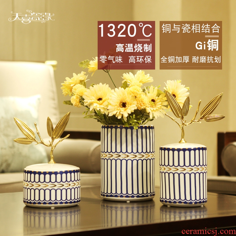 Jingdezhen creative home furnishing articles modern American TV sitting room porch ark hotel decoration new Chinese arts and crafts