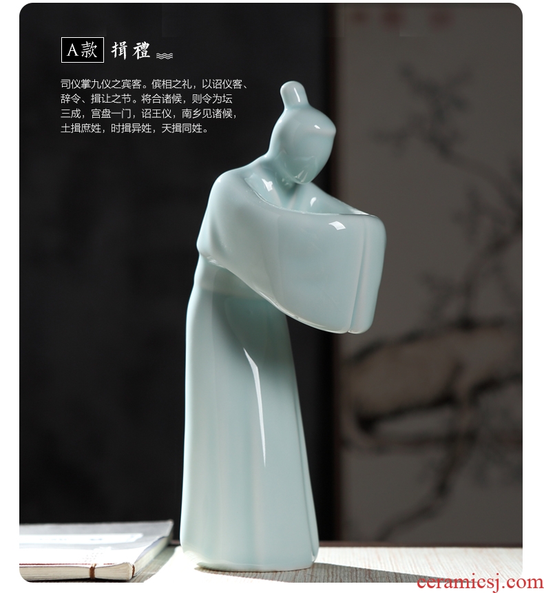 State of modern Chinese etiquette ceramic figure sitting room porch decoration home furnishing articles sculpture handicraft ornament