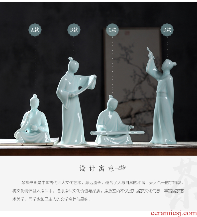 Jingdezhen creative zen furnishing articles of new Chinese style household soft adornment office sitting room porch furnishing articles of handicraft