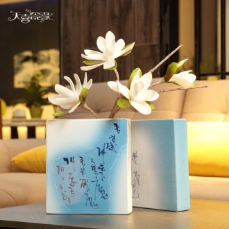 Modern new Chinese style ceramic zen flower arranging device home wine soft adornment handicraft furnishing articles creative living room hotel