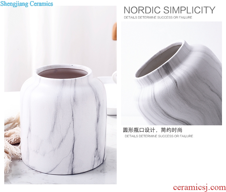 Nordic ceramic vase marble vase furnishing articles furnishing articles at home sitting room flower arranging dried flower decorations