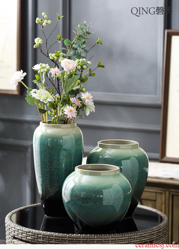 Vase furnishing articles contemporary and contracted style ceramic table sitting room home decoration flower arranging dried flower flower porcelain decoration