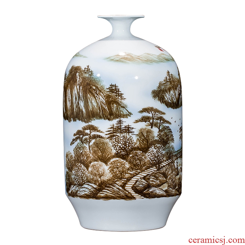 Jingdezhen ceramics landscape hand-painted vases, flower arranging furnishing articles study of new Chinese style household act the role ofing is tasted sitting room porch