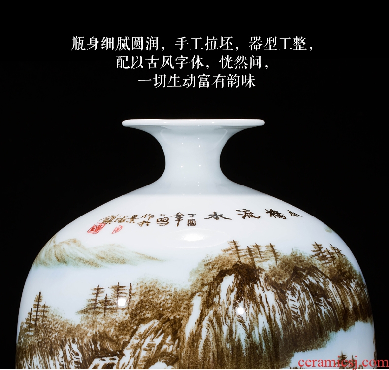 Jingdezhen ceramics landscape hand-painted vases, flower arranging furnishing articles study of new Chinese style household act the role ofing is tasted sitting room porch