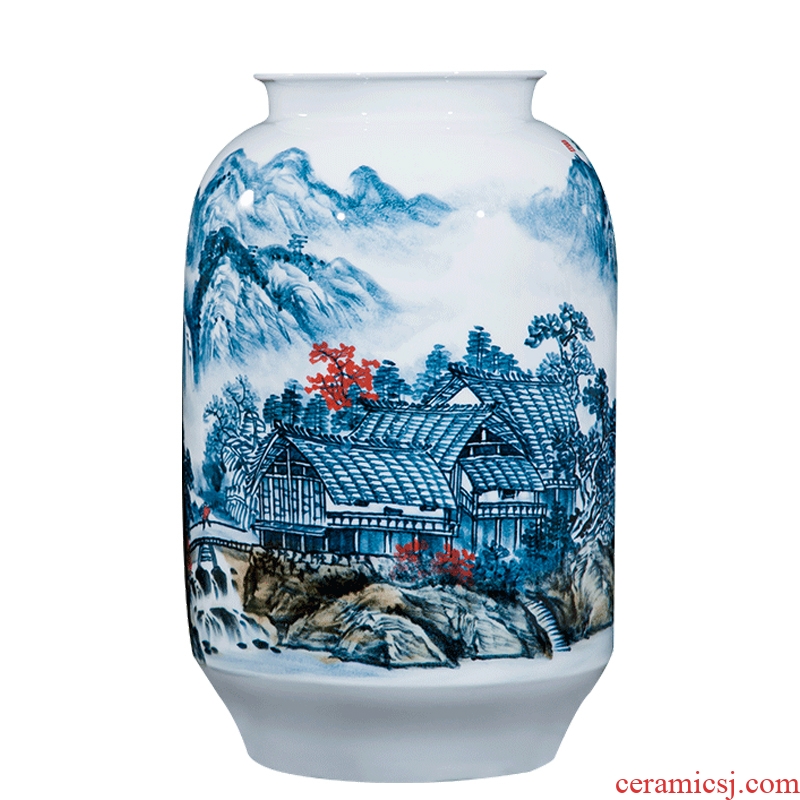 Jingdezhen ceramics celebrity hand-painted master of landscape painting landing big large vases, home furnishing articles sitting room