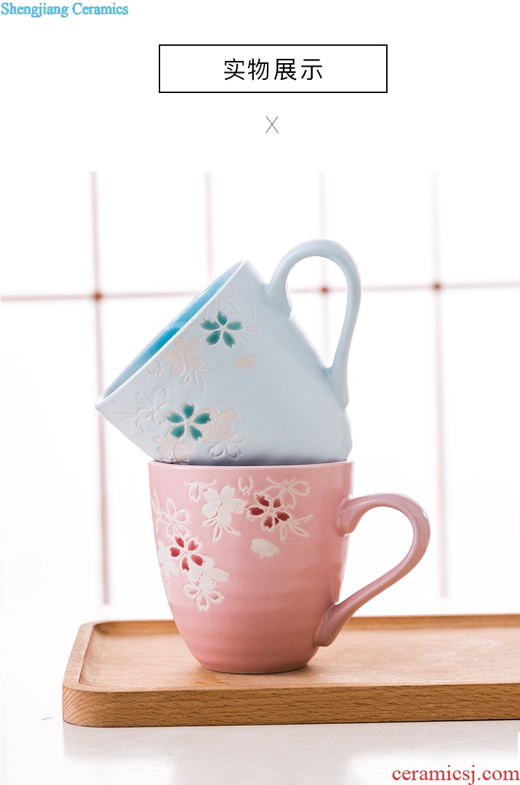 Ijarl million jia Japanese creative hand-painted ceramic mug cup coffee mug cup series 2 only blossoms
