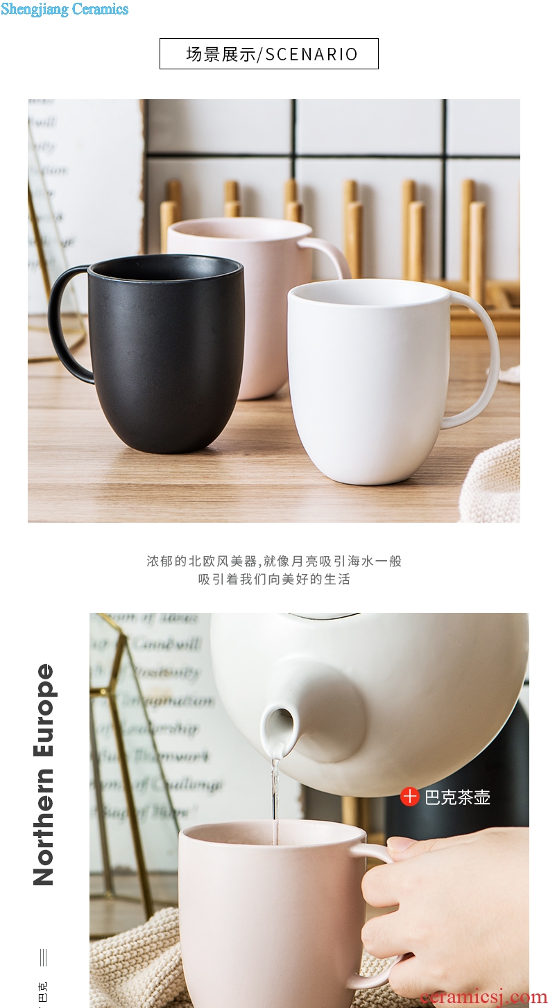 Drink cup creative teacups ceramic mug cup home breakfast cup mug large capacity office coffee cup