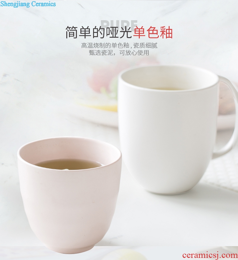 Drink cup creative teacups ceramic mug cup home breakfast cup mug large capacity office coffee cup