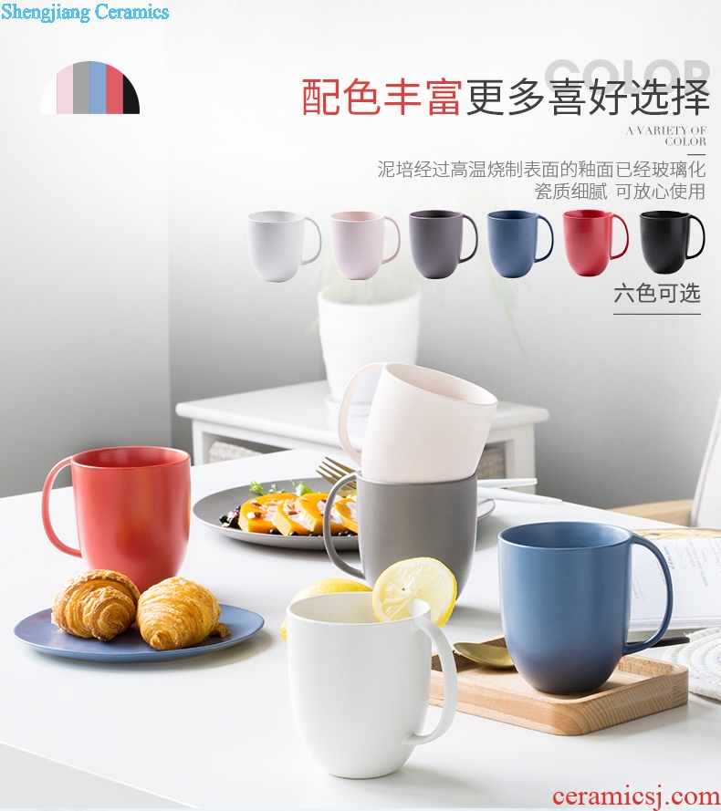 Drink cup creative teacups ceramic mug cup home breakfast cup mug large capacity office coffee cup