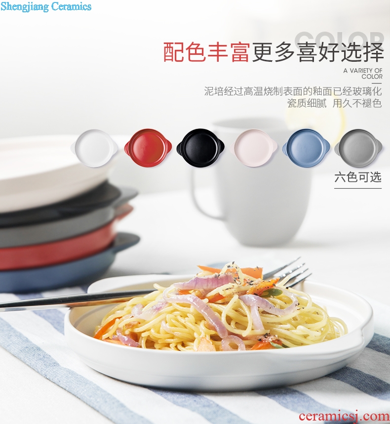 The Nordic dish dish dish household creative Japanese ears dish plate beefsteak disc ceramic plate ins web celebrity plates