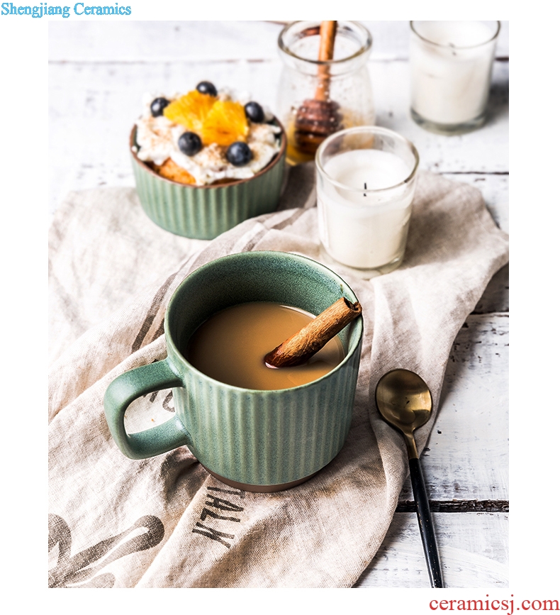 Home mark cup high-capacity creative office drink cup coffee cup European cups breakfast cup of ceramic cup