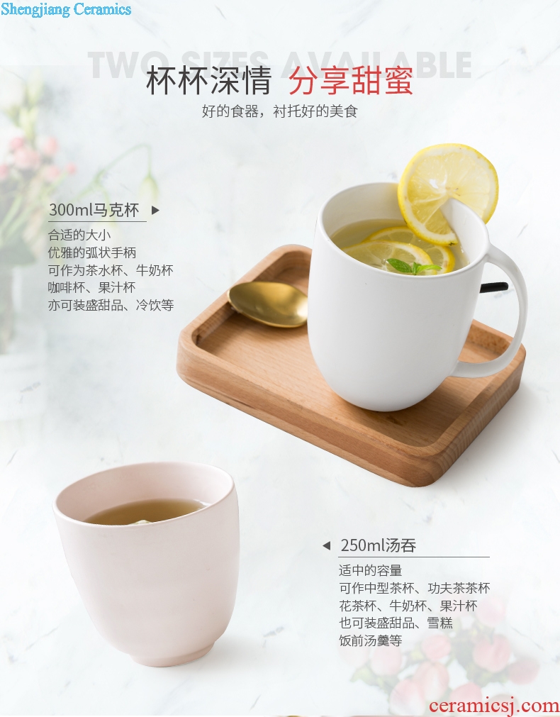 Drink cup creative teacups ceramic mug cup home breakfast cup mug large capacity office coffee cup