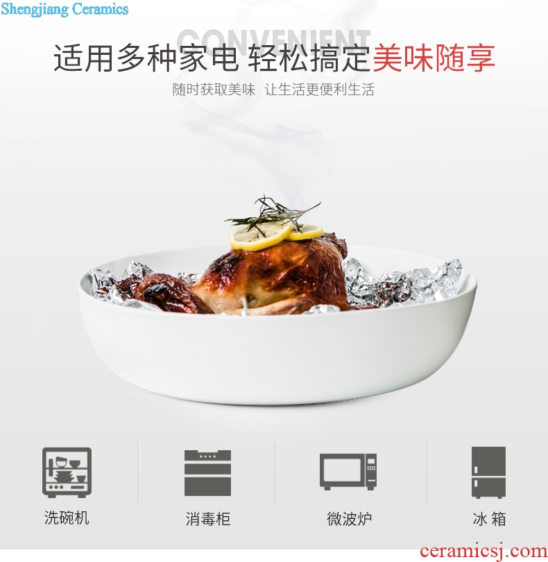 Million fine ceramic household large pepper fish head soup dish dish dish and plate round big chicken