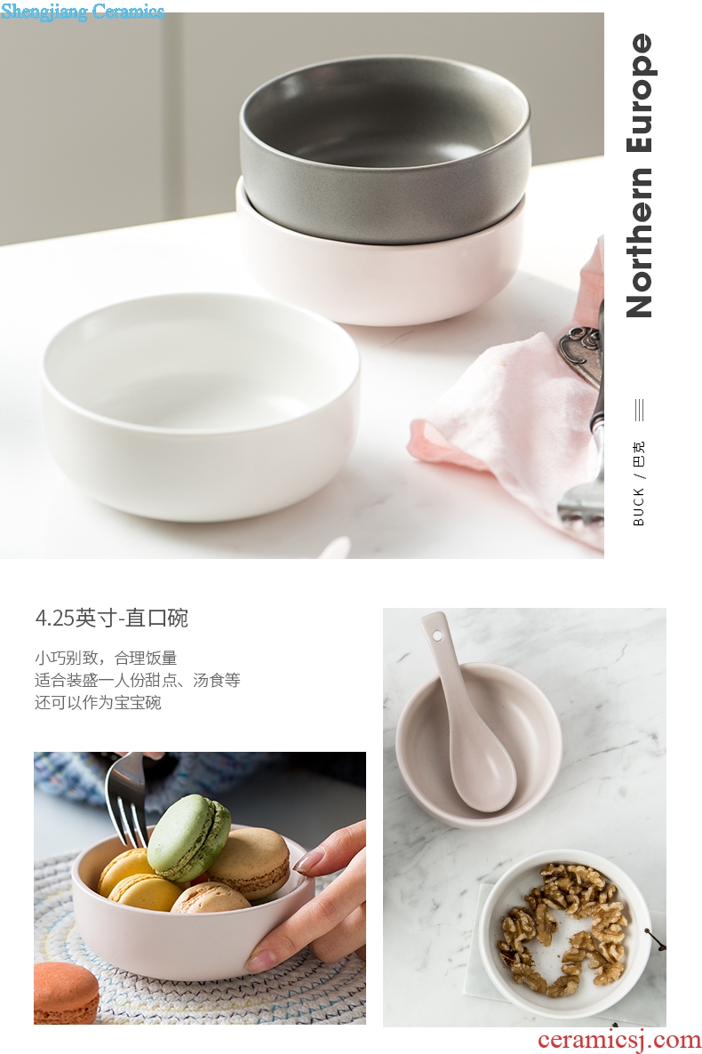 Household bowl 10 suit your job home lovely pink ceramic bowl bowl individuality creative Nordic bowl dessert small bowl