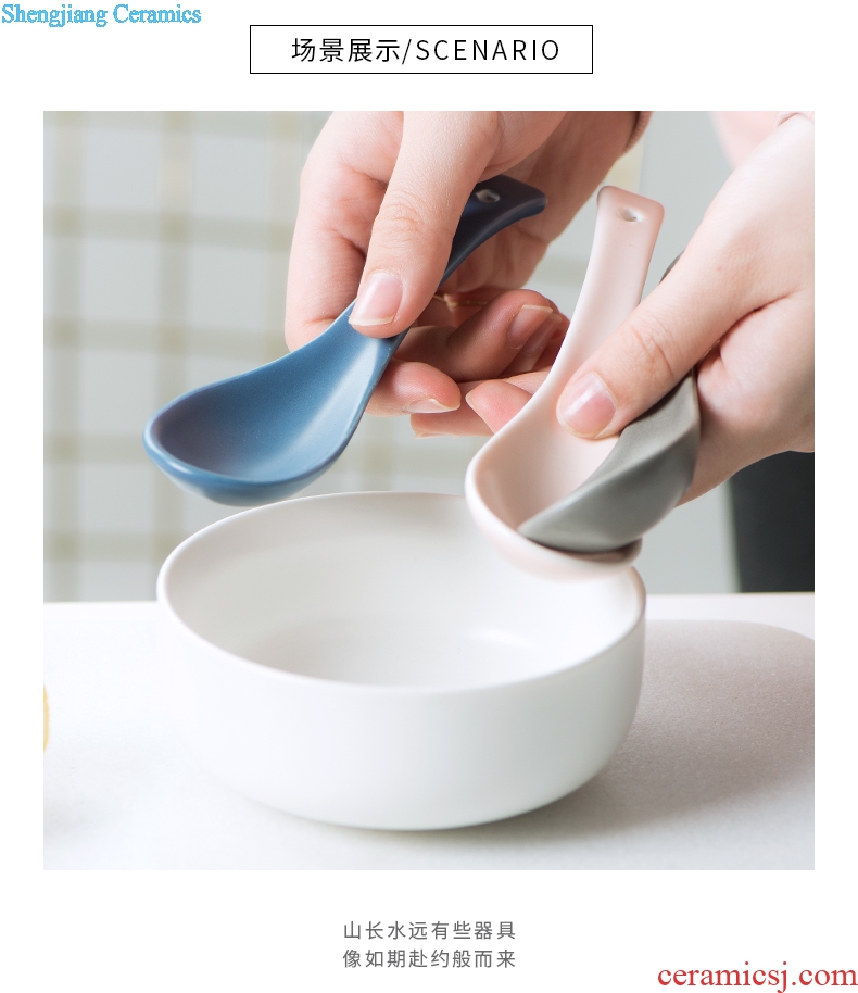 Million fine ceramic creative spoon Nordic home small spoon spoon scoop porridge spoon to drink soup spoon noodle spoon