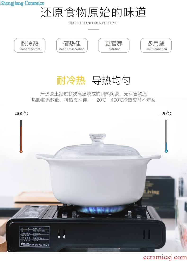 Ijarl million jia Chinese style household gas cooking porridge high-temperature ceramic sand pot soup pot stew pot soup pot flame