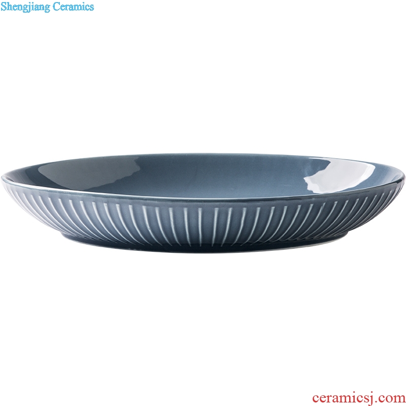 Million jia creative ceramic fish dish home large long oval plate special dish dish dish household fish dishes