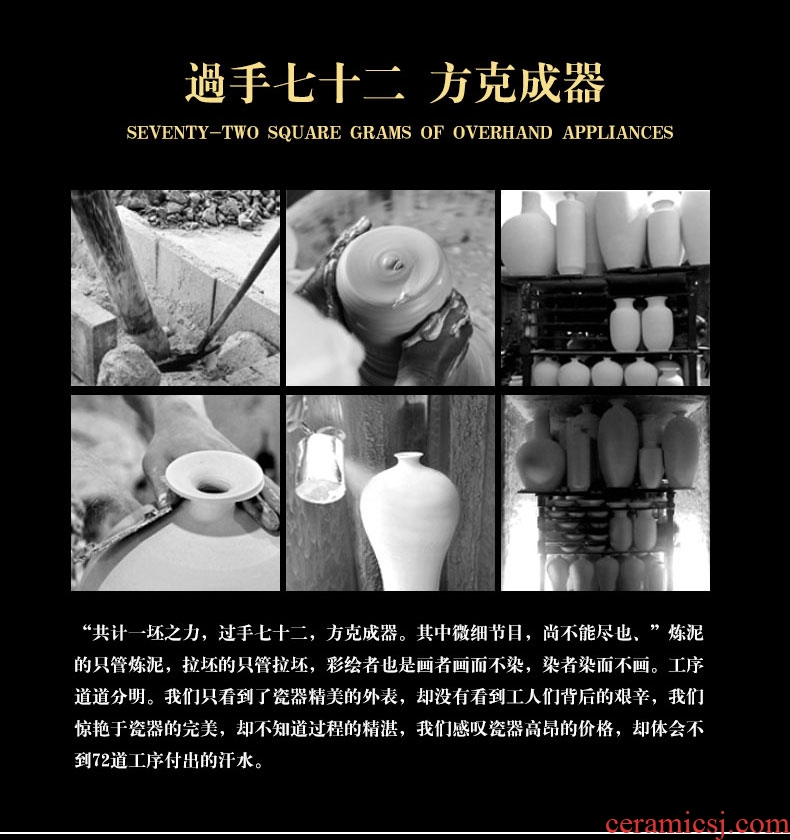 Porcelain of jingdezhen porcelain vases, pottery and porcelain place son jar modern new Chinese style household act the role ofing is tasted TV ark decoration